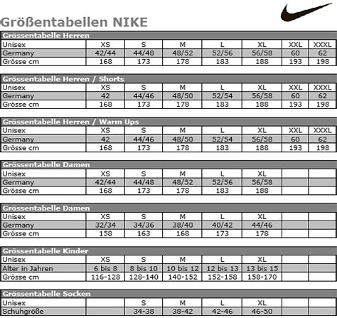 nike herren größentabelle|nike tabellengröße.